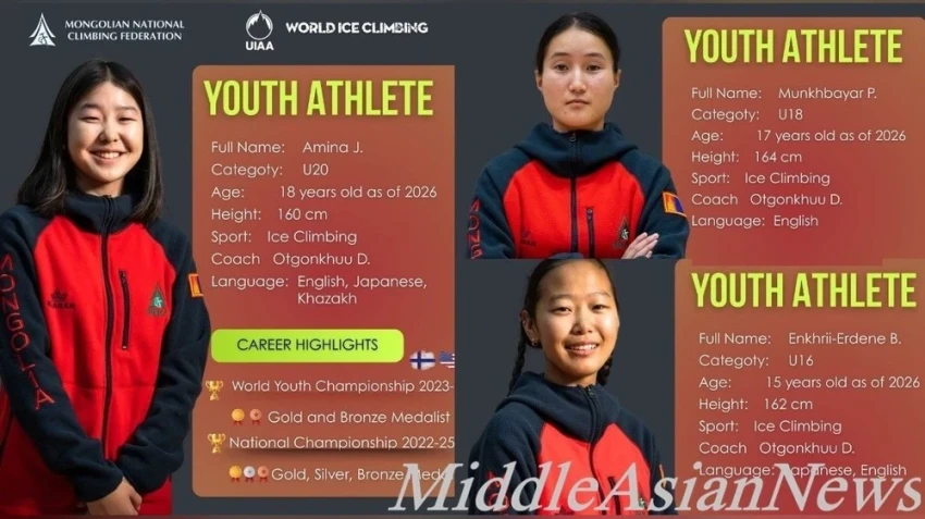 Монгольские девушки завоевали золотую и бронзовую медали на чемпионате мира по ледолазанию UIAA